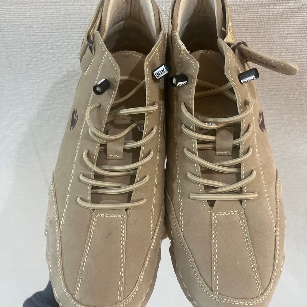 LDECK High Top Womens Size 37 7US Beige Casual Sneakers AUS Logo Minimal Wear - Picture 5 of 11